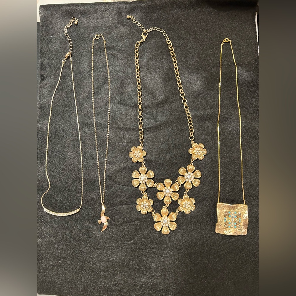 925 SILVER Pendant-4 gold toned pieces total